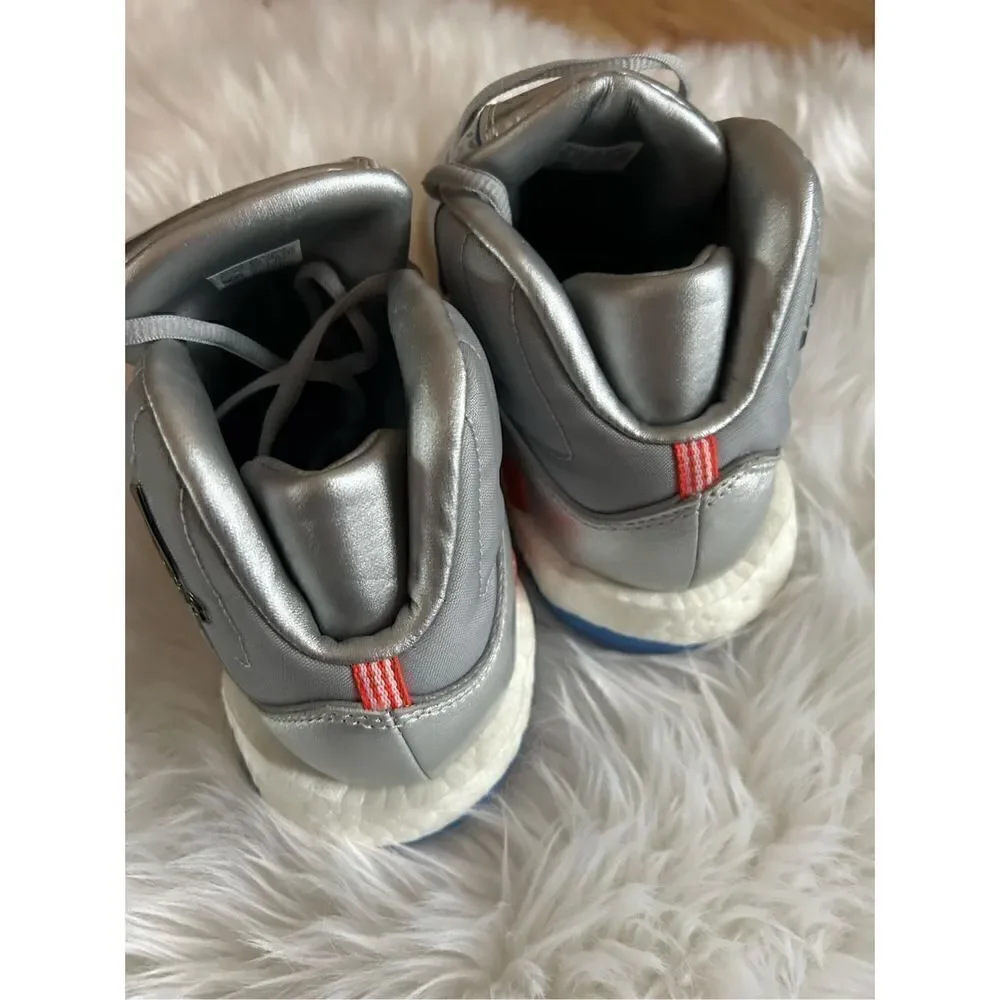 ADIDAS CRAZY BYW SILVER/BLUE/RED MID-TOP BASKETBALL SHOES EF5537 SIZE 7 men’s
